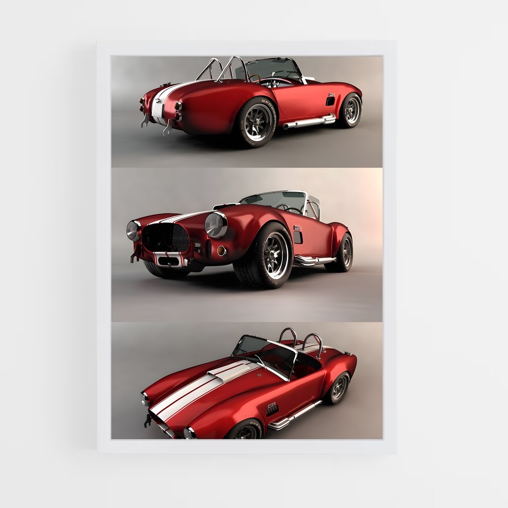 Poster Cobra Rouge – affiche AC Cobra (vue 3)